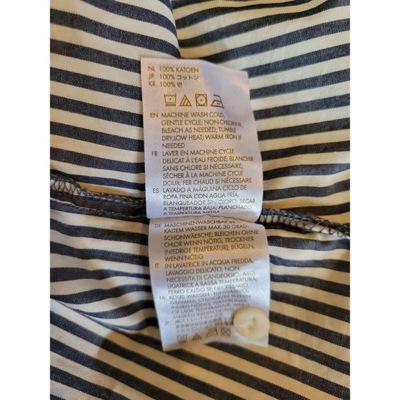 Brixton Bowery Overshirt Button Up Long Sleeve Navy Striped Shirt Sz M NWT - Picture 10 of 10